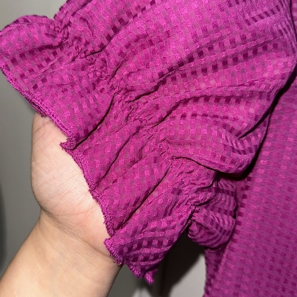 B. Smart Brand-  Women’s Magenta Color ruffle short sleeve dress size SMALL - Picture 9 of 13